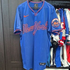 New York Mets Nike Alternate Sponsor Patch Elite Jersey - Royal